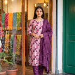 Pink & Purple Printed 3-Piece Kurta Pant Set with Dupatta